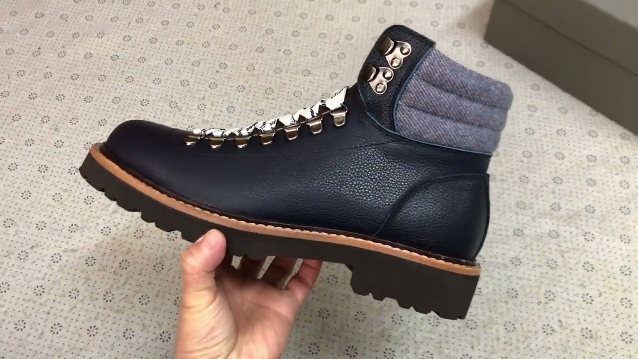 Brunello Cucinelli Leather Hiking  Blue Boots Review