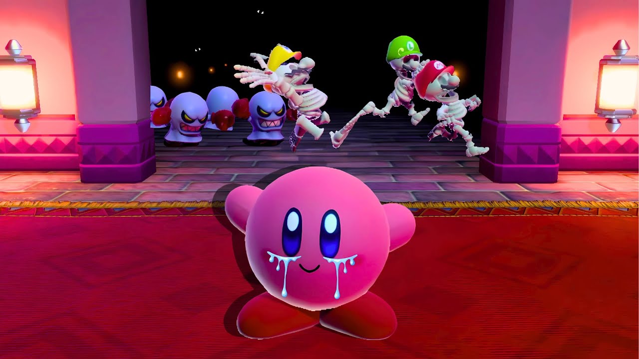 Super Mario Party Minigames – Bone Battle Begins! Kirby vs Skeleton ...