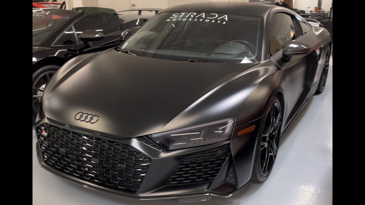 Satin Mythos Black Metallic Audi R8 5.2L V10 - Walkaround [4K] - YouTube