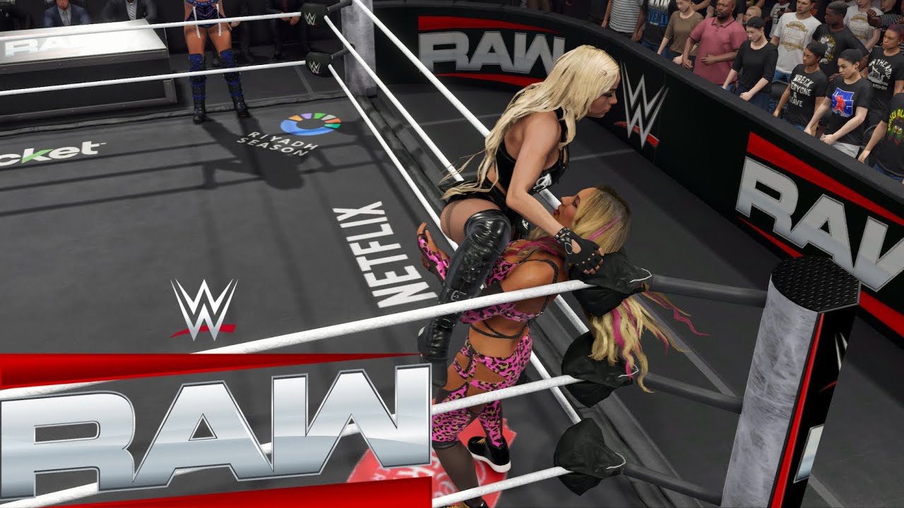 WWE 2K24 Raw - Elimination Chamber Qualifier Alexa Bliss / Liv Morgan Vs Carmella / Trisha