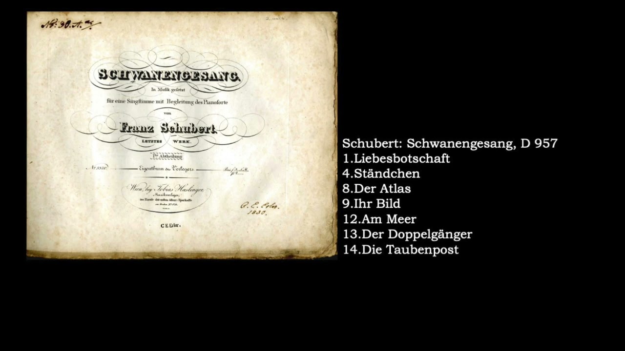 シューベルト 歌曲集「白鳥の歌」より/Schubert: Schwanengesang, D