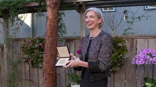 Nobel Prize medal presented to Jennifer Doudna at her Berkeley home