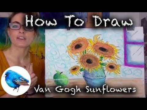 Learn how to draw VAN GOGHS SUNFLOWERS: STEP BY STEP GUIDE! (Age 5 +)