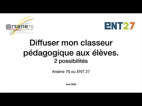 Diffuser mon Classeur pédagogique aux élèves 2 possibilités SKOLENGO KOSMOS ENT27 ARSENE76