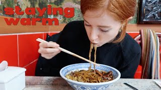 taking myself on a solo date vlog 🍜 eating alone in korea, incheon chinatown, winter nights, cafes