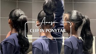 How to make a clip in ponytail look natural | ft Wennalife hair *Amazon clip ins