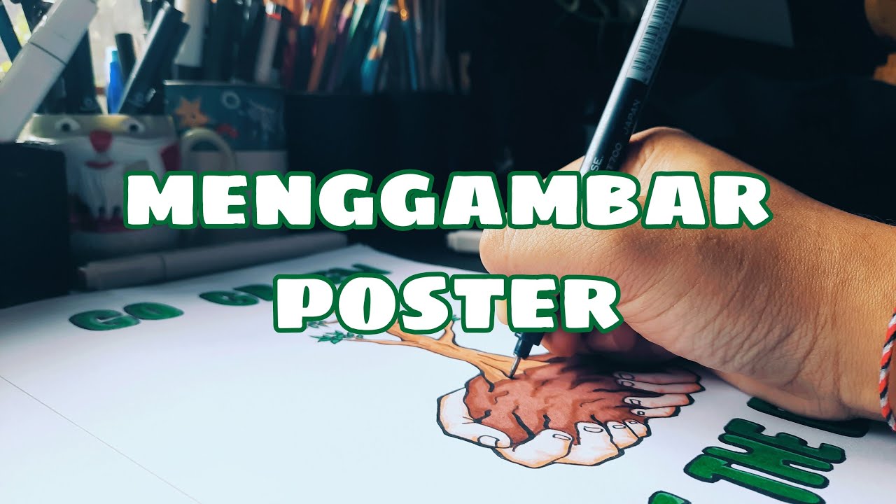 How To Draw Poster Design || Membuat Poster - YouTube