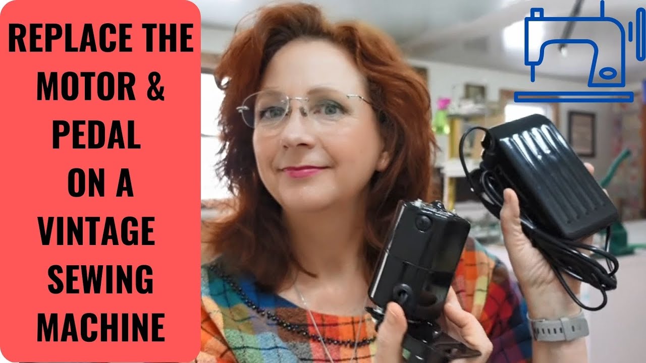 Replace the motor and pedal on a vintage sewing machine YouTube