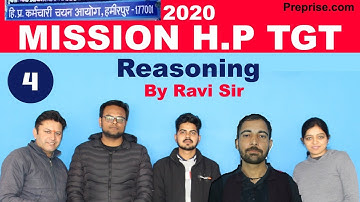 Class-4/08:30 PM/H.P TGT Reasoning By Ravi Sir