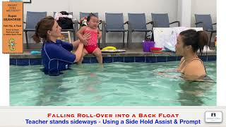 How to teach a swimming baby to fall in the pool and roll to an independent back float