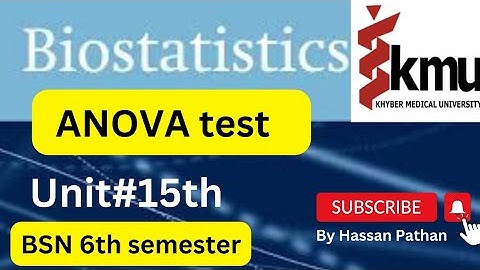 One way ANOVA || unit#15 || 6th semester biostatistics