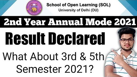 DU SOL 2nd Year Annual Mode Result Declared 2021