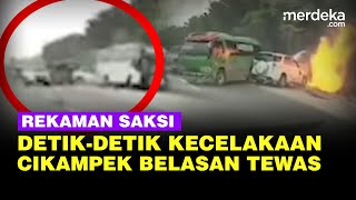 Rekaman Detik Detik Bus Vs Grandmax Maut di Tol Cikampek, Langsung Terbakar