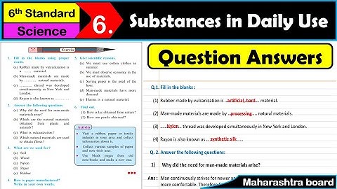 Substances in Daily Use | Question Answers | Class 6 | Science | Chapter 6 | Exercise Answers