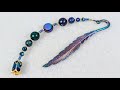 Peacock inspired Beaded Bookmark w/June Gemstone Orphanage Doorstep Baby subscription
