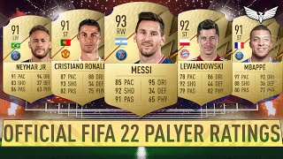 FIFA 22 TOP 22 PLAYER RATINGS!!! - MESSI, RONALDO, MBAPPE / MORE - FIFA 21 Ultimate Team