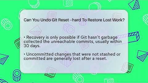 Can You Undo Git Reset --hard To Restore Lost Work? - Server Logic Simplified