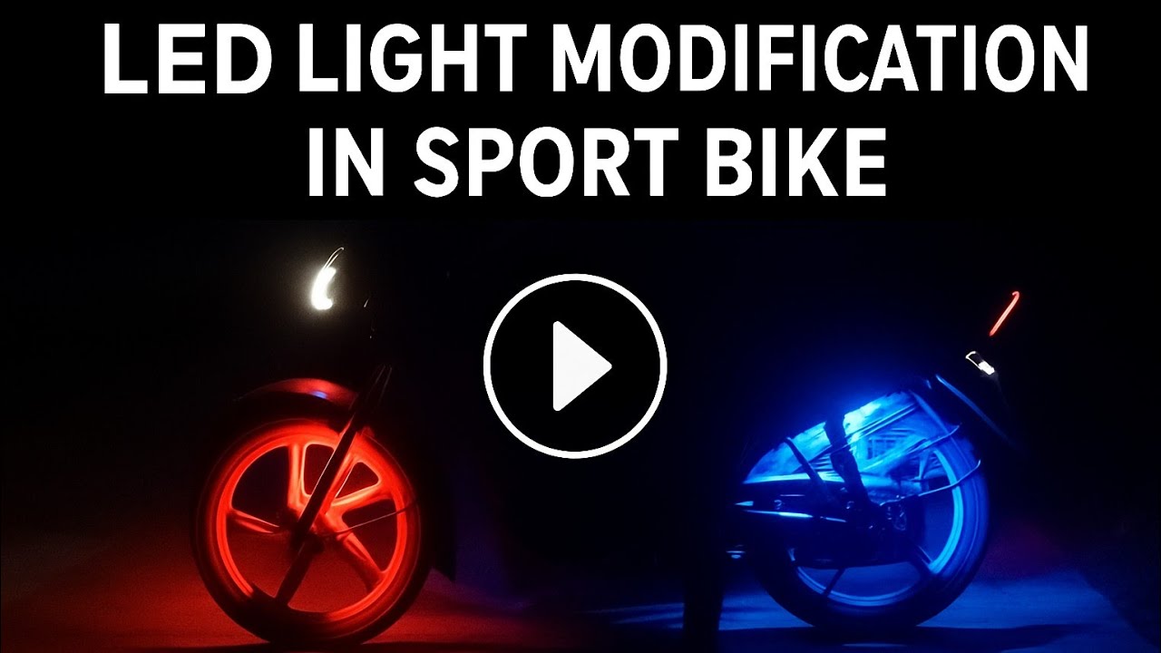 Colour LED Light Modification in Bike 🔥| Stylish Bike Light Setup Under ...