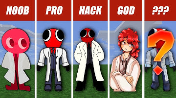 NOOB VS PRO VS HACK VS GOD Minecraft Pixel art 💥 Rainbow Friends (Red)