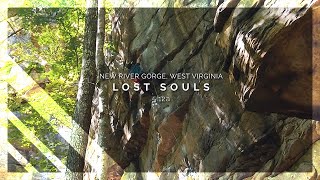 Lost Souls 5.12a : guess how many deadpoints : Sport Climbing New River Gorge, WV