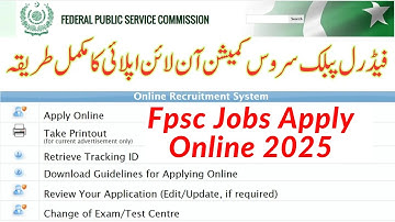 FPSC Online Apply Complete Process 2025 | How to Apply FPSC Jobs 2025 |  FPSC Jobs Apply Online 2025