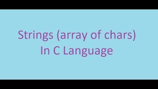 C Programming Course || 9#How to create a string (ARABIC) C Programming Course || 9#How to create a string (ARABIC)