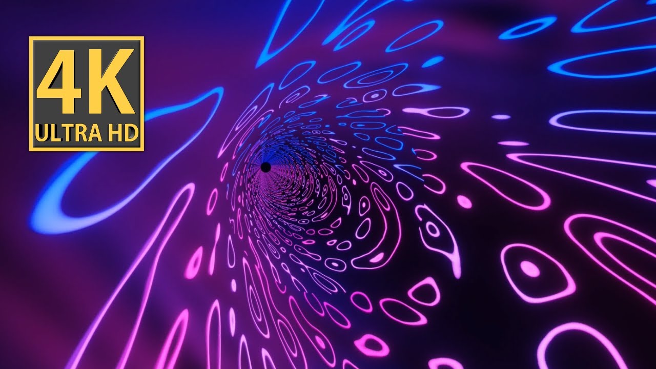 Abstract Background Video 4k TV VJ LOOP NEON Pink Blue Metallic Visual ...