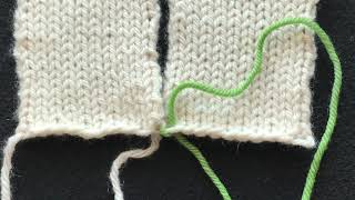 Seaming Rows to Rows in Stockinette Stitch - Mattress Stitch