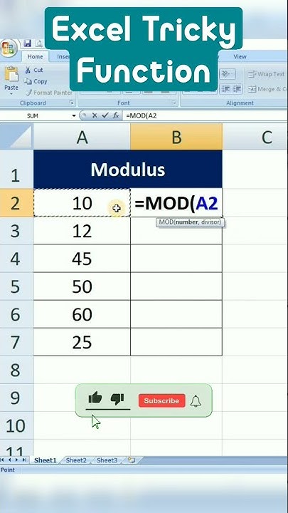 MODULUS Function in Excel 🔥🔥MS Excel Advance Tips Part - 30🔥🔥 #excel # ...
