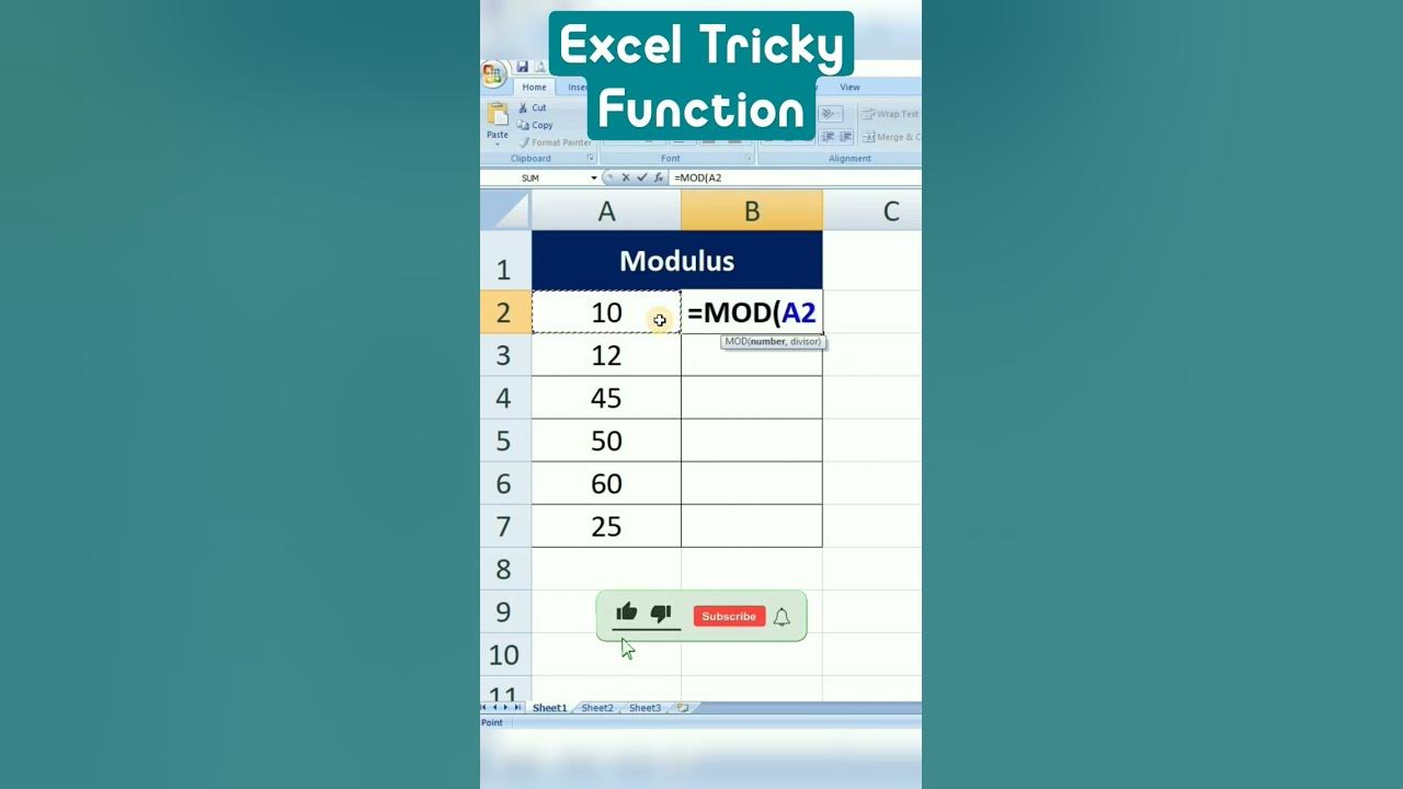 MODULUS Function in Excel 🔥🔥MS Excel Advance Tips Part - 30🔥🔥 #excel # ...