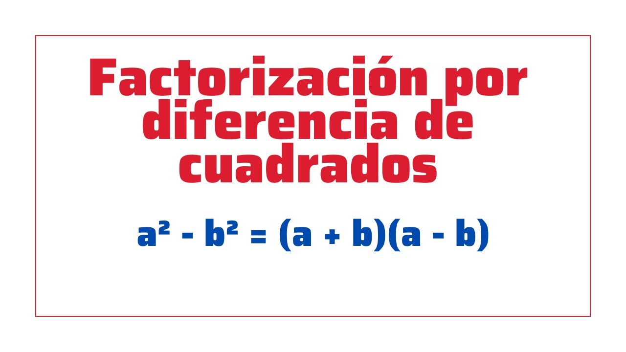 Factorización por diferencia de cuadrados. Ejemplos resueltos - YouTube