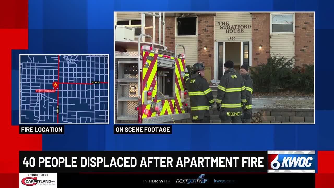 40 displaced after fire in apartment building - YouTube