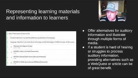 Universal Design for Learning in virtual classes.