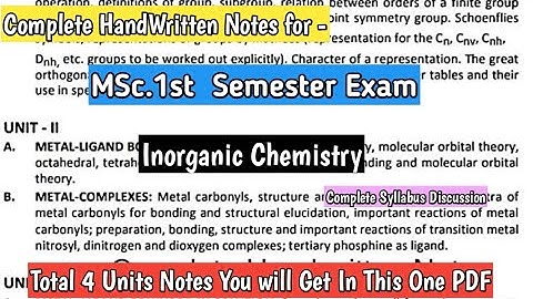MSc.1st Sem.Notes | Inorganic Chemistry | Syllabus Discussion |Complete Handwritten Notes #mscnotes