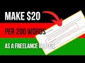 Make $20 Per 200 Words as a Freelance Writer