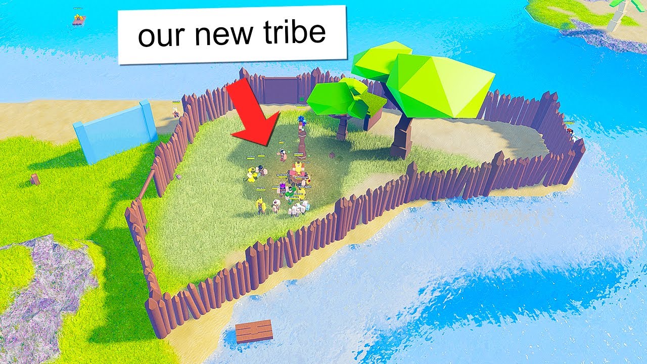 We Built A Wall For Our New Tribe In Roblox Booga Booga - roblox booga booga seafire