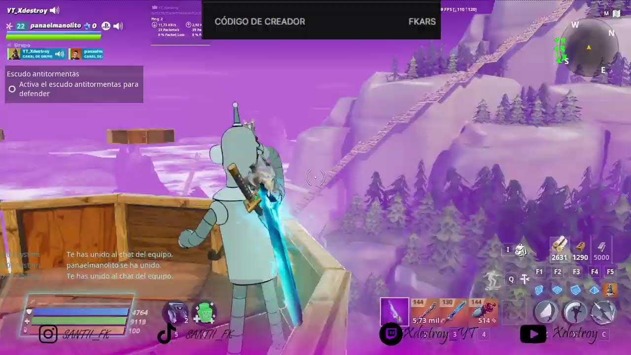 Regalando armas y jugando fortnite Clasificatoria