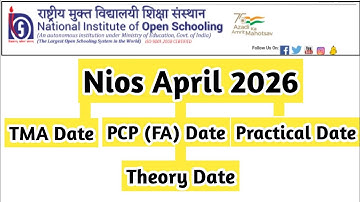 Nios April 2026 PCP Practical Theory Exam Date | Task Is Helping (NIOS) #nios #tma #april #exam