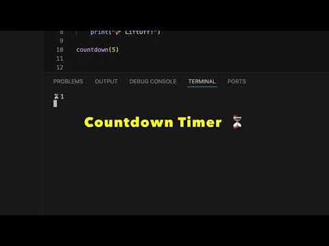 ⏳ Countdown Timer in Terminal ! 🚀  #coding #python #countdowntimer  @TA_tech767​