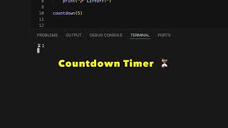⏳ Countdown Timer in Terminal ! 🚀  #coding #python #countdowntimer  @TA_tech767​
