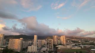 Rainbows at sunset from Waikiki,  December 7, 2025 