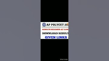 #AP Polycet results AP Polycet results released  links given in description
