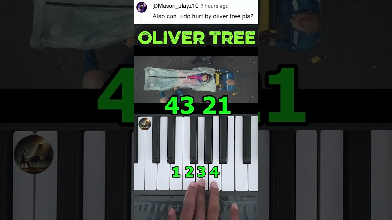 Hurt BY Oliver Tree Piano tutorial #shorts #song
