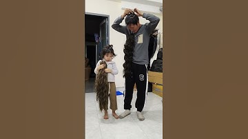 Hai cha con thi ai là người ngoặm tóc giả nhanh nhất #tocngoam #wigs