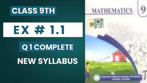 Class 9th Math New book Exercise 1.1 Question 1-Exercise 1.1 Q1-9th Class Math E.X 1.1 Q1 - PCTB