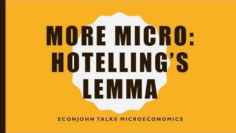 More Micro: Using Hotelling