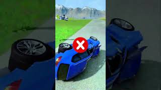 Car vs road barricade