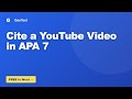 How to Cite a YouTube Video in APA 7 #Shorts
