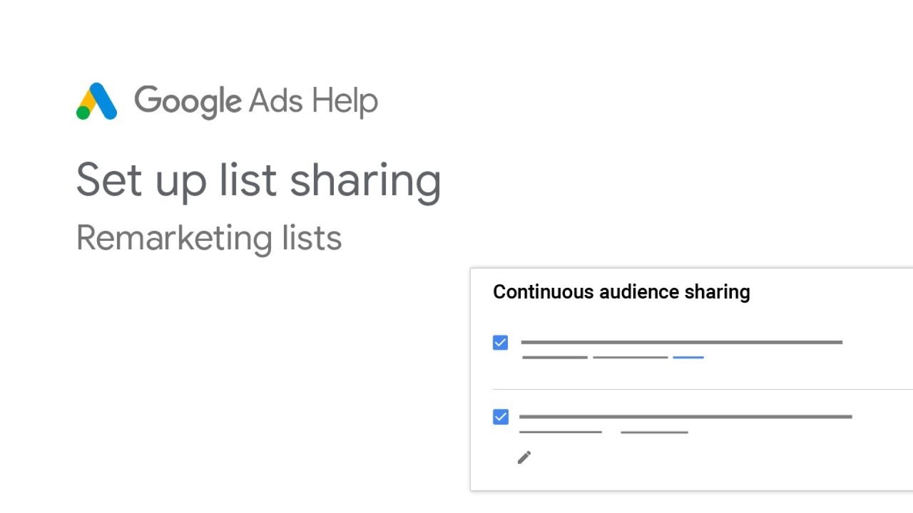 Google Ads Help: How to set up remarketing list sharing - YouTube