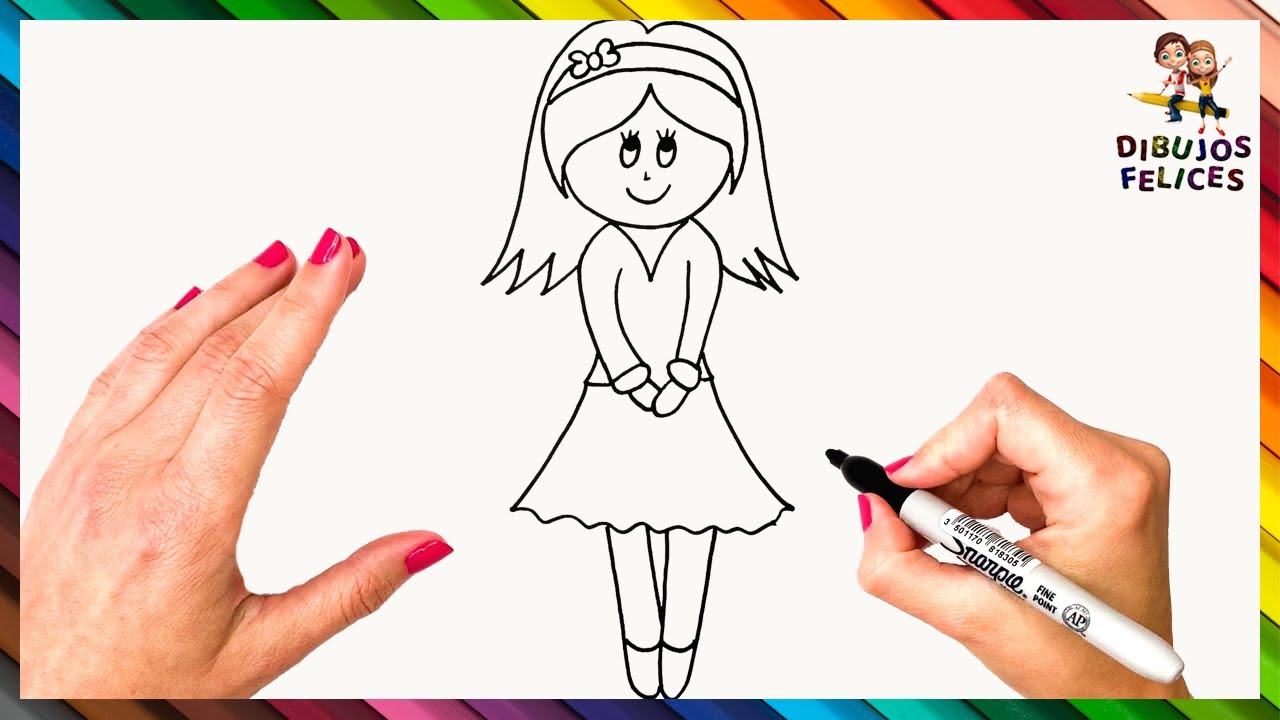 Cómo Dibujar Una Mujer Para Niños 👩 Dibujo De Mujer Paso A Paso